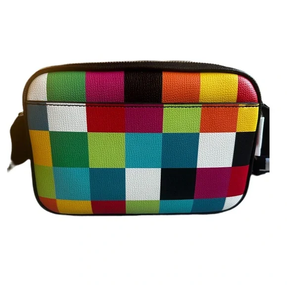 🆕KARL LAGERFELD Paris Maybelle colorblock check crossbody camera shoulder bag - Picture 7 of 12